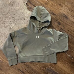 Under Armour Kids Olive Green Crop Hoodie